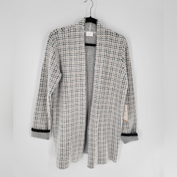 Cyrus long sleeve open cardigan plaid Size L New Faux Mink - Picture 1 of 5